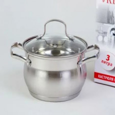 Кастрюля из нержавеющей стали 3,0л. KL-4258 (1х9)