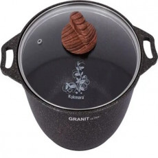 Кастрюля а/пр литая 3,0л стекл/кр Granit ultra original ТМ KUKMARA