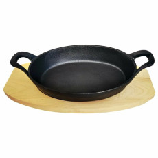 Сковорода порц чугун 20,5см овал с 2руч на подставке TM MY REAL IRON COOK