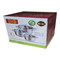 Набор посуды из нержавеющей стали (6 предметов) Leader LD-2002