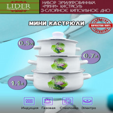 Набор кастрюль 6 предметов Lider ART10001