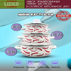Набор кастрюль 6 предметов Lider ART10002